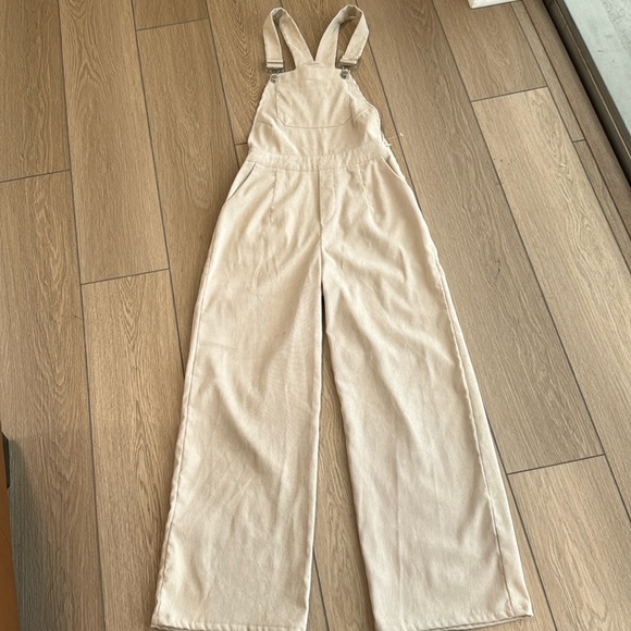 Nasty Gal Corduroy Tan Wide Leg Overalls - Picture 2 of 9